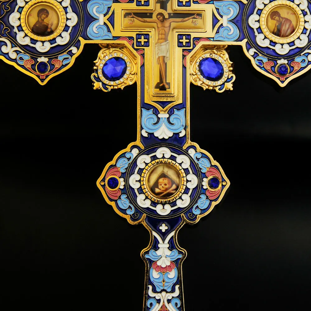 Orthodox Cross For Hand Blessing Articulos Religiosos Decoration Catolicos Church Cruz Pectoral Handheld Wooden Cross Wooden Cross Pectoral Cross Necklace Gold Cross Necklace