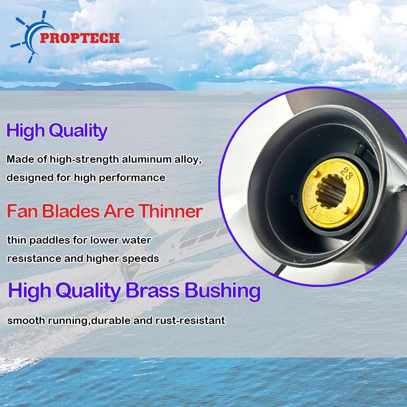 11 5/8*11 For Mercury Outboard Propeller 25 30 35 40 45 50 55 60 70hp Boat Motor Aluminum Alloy Screw 3 Blade Marine Engine Part