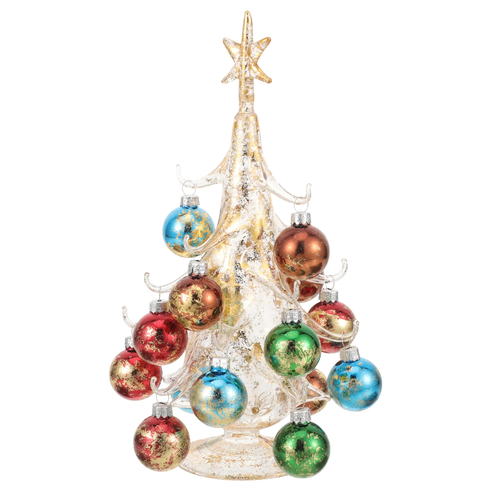 

Tree Christmas Glass Crafts Home Ornaments DIY (large Yellow) Faux Xmas Statues