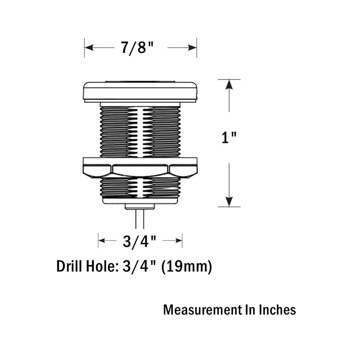 

12V Light Dimmer, 19Mm Stainless Press Dimmer Switch for RV Boat Light Dimming, 3/4Inch Drill Hole, 12VDC 6A 1PCS