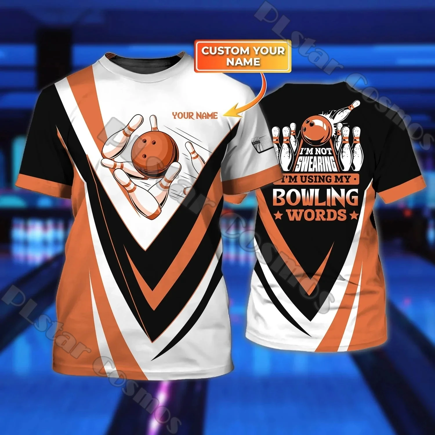 Sommer Neueste Herren t-shirt Angepasst Name Bowling Spieler 3D All Over Gedruckt Unisex Casual T-shirt Geschenk Für Bowling Liebhaber DW204 – Detail 7
