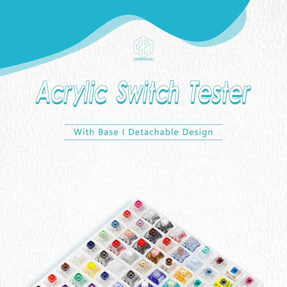 kailh switch switches testador com base de acrílico em branco keycaps para teclado mecânico caixa creme arctic raposa prata medusa