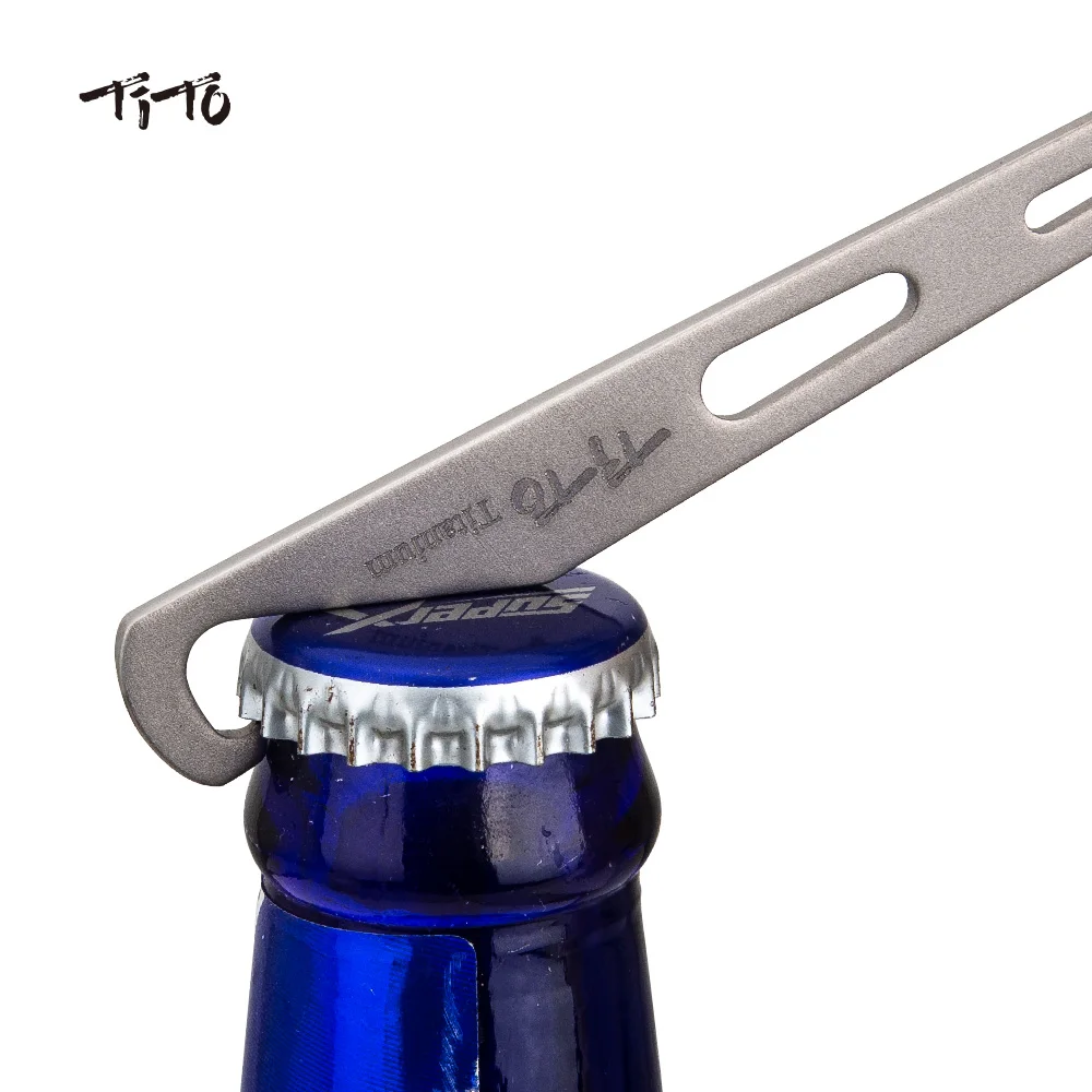 Camping Cutlery Portable Tableware Titanium Tableware 2 In 1 Outdoor Titanium Spork Camping Tableware Bottle Opener Hiking Picnic Titanium Spoon Fork Travel Backpacking