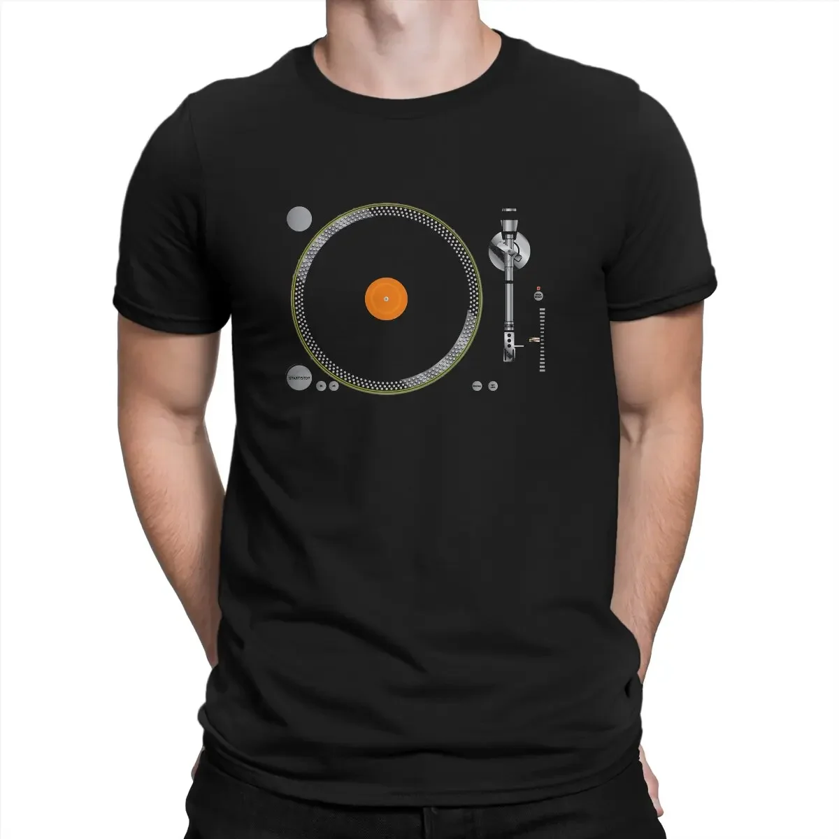 

Gramophone Record Newest TShirt for Men Turntable Music Vinyl Record Player Gramophone Round Neck Basic T Shirt Hip Hop Gift
