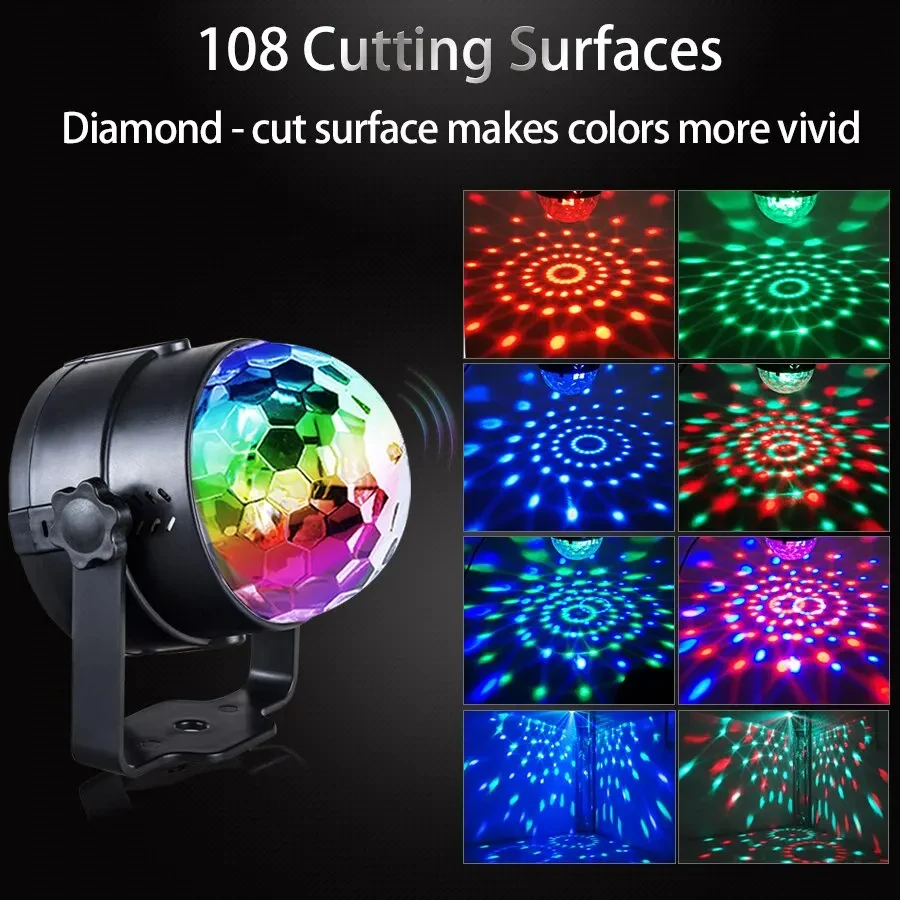 RGB Led 디스코 나이트 라이트 스트로브 램프 홈 파티 클럽 바 댄스 크리스마스 선물 무대 조명 효과 사운드 활성화 EU USB