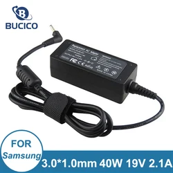 40W 19V 2.1A AC Power Adapter Charger with 3.0mm x 1.0mm Connector (NO Plug Cord)