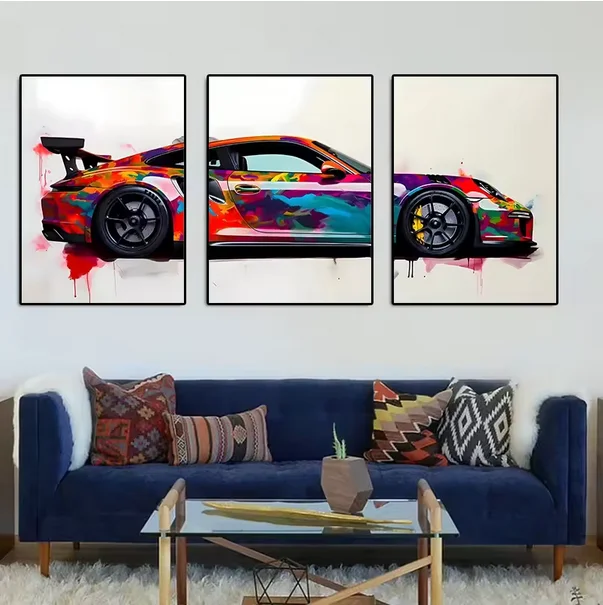 Diamant Stickerei Sportwagen Diamant Malerei Supercar Voll Platz Runde 5D DIY Mosaik Home Dekoration – Detail 2