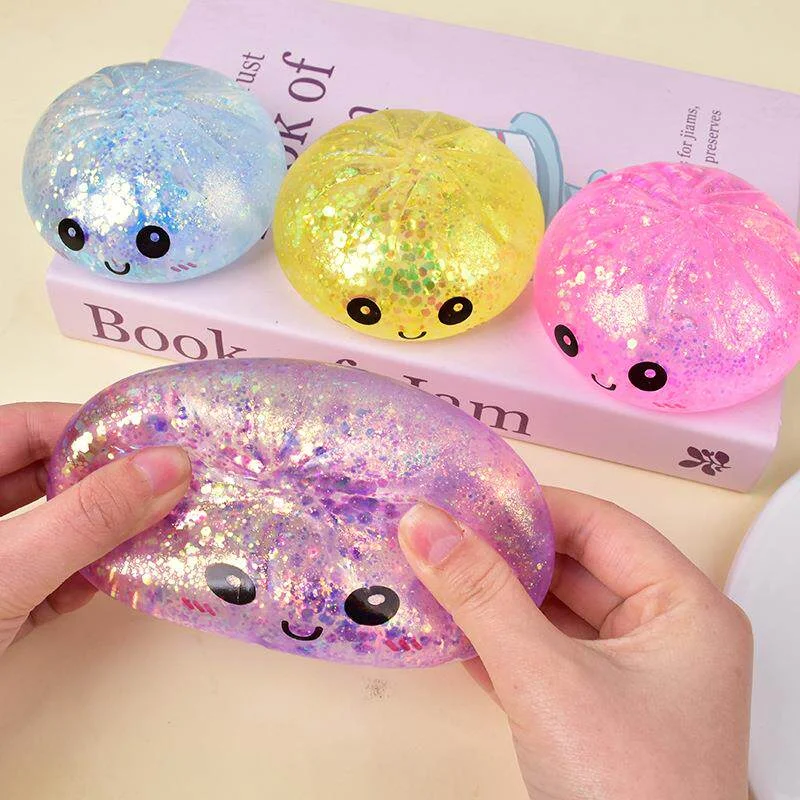 Viral Hidden Design 1-4Pcs Glitt Bead Squishy, Blind Box With Box, Realistic Bun & Dumpling Squeeze Toy, Stress_voghion.com