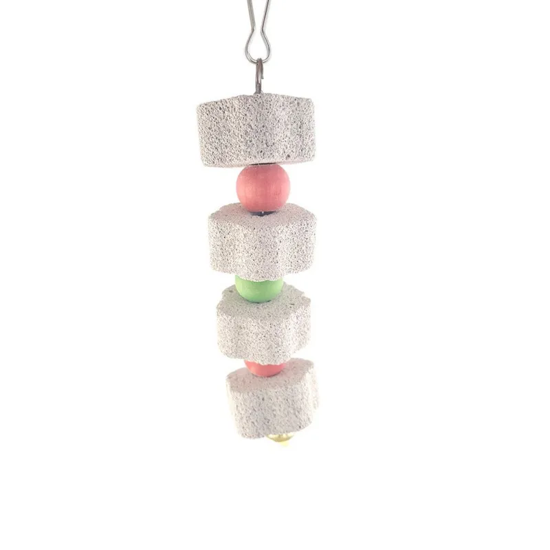 Stone Mineral Pet Supplies Bird Cage Toy Grinding Stone Flower Shape Hang Style Parakeet Toys for Parrot Accessories