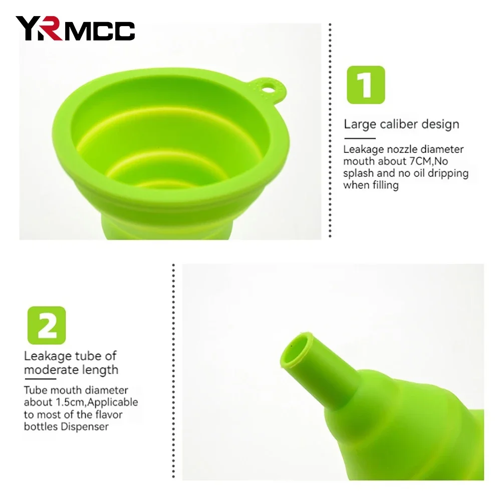 Foldable Silicone Engine Oil Funnel - Portable Car & Motorcycle Accessory