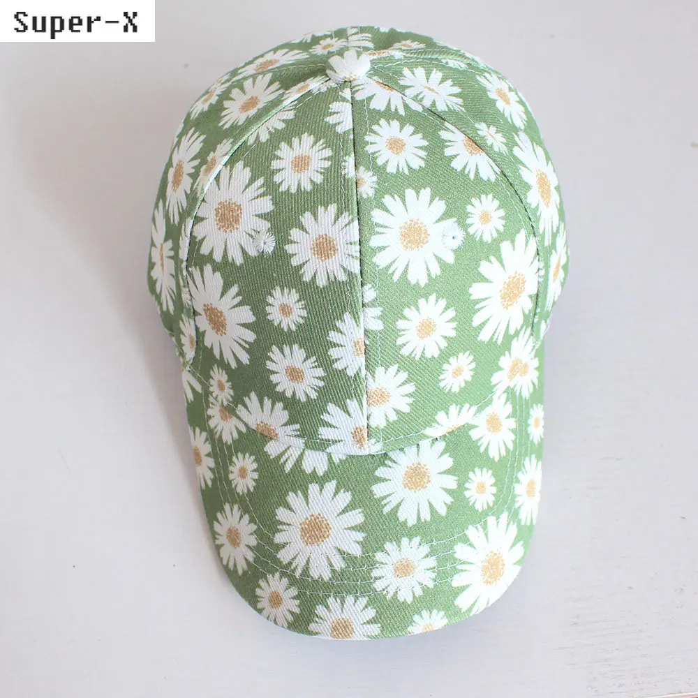 

Daisy Print Women's Baseball Cap Spring Summer Cap for Women Korean Fashion Flower Sun Hats for Girls Female Summer Hats