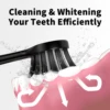 Replacement Toothbrush Heads Compatible with Gleem Electric Toothbrush, W Shape Design Planted with Nylon Bristle Black ,10 Pack 5