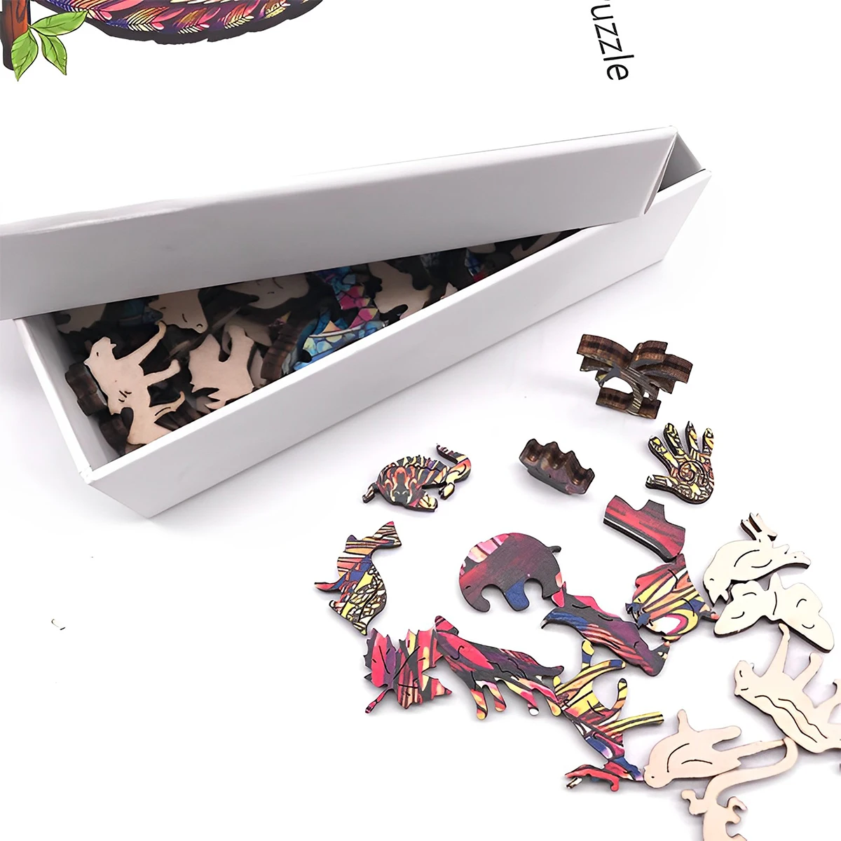 unique Cat Pattern Wooden Puzzle,Irregular Animal Shapes,  Leisure toys, The Gift for Halloween, Christmas, Birthday. 5