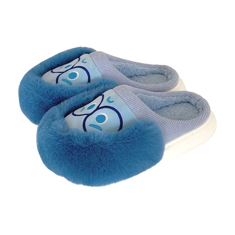 thumbnail image 1 of Zapatillas de algodón de interior cálidas y versátiles para hombre y mujer de Disney Inside Out Worry y Awkwardly, lindas y peludas para el invierno, 1 of 5