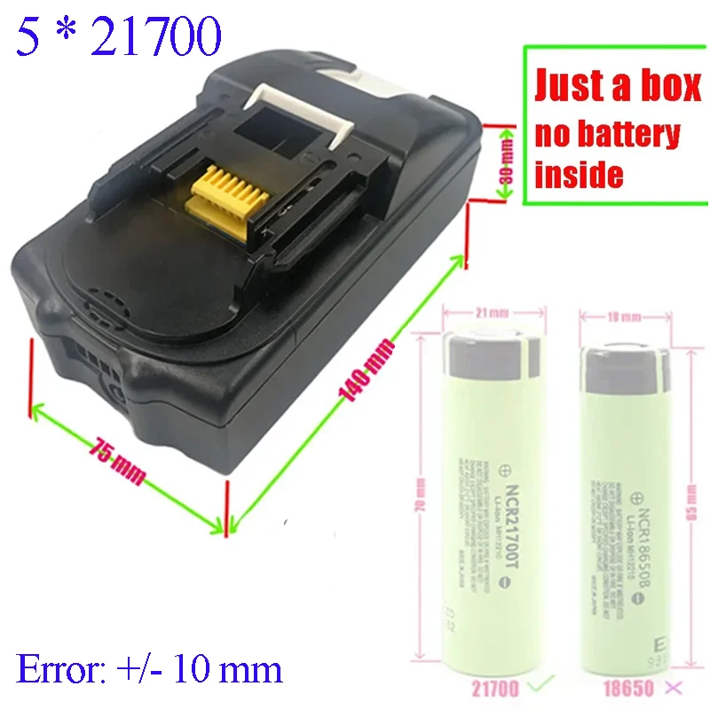 BL1830 5X21700 리튬 이온 배터리 케이스 BMS PCB 충전 보호 회로 기판 쉘 박스 MAKITA 18V 리튬 배터리 하우징용