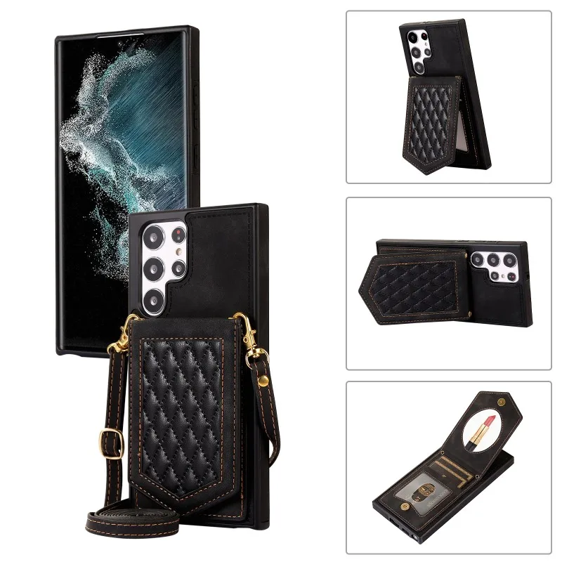 Crossbody Phone Case Leather Straps Samsung S21 Case Samsung Galaxy
