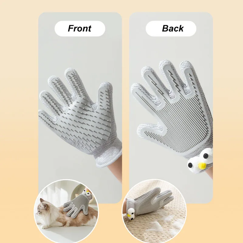 Cat Massager 1pc Dogs Grooming Glove Silicone Fabric Cats Brush Comb Shedding Hair Gloves Dogs Bath Cleaning Supplies Pet Combs