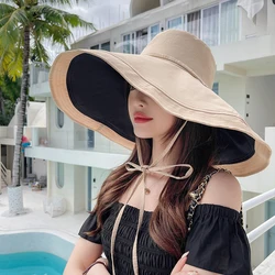 Women Large Brim Beach Sun Cap Summer Double Side Sunscreen Fisherman Hat Caps for Ladies  Bucket Hats Sun Hats for Women