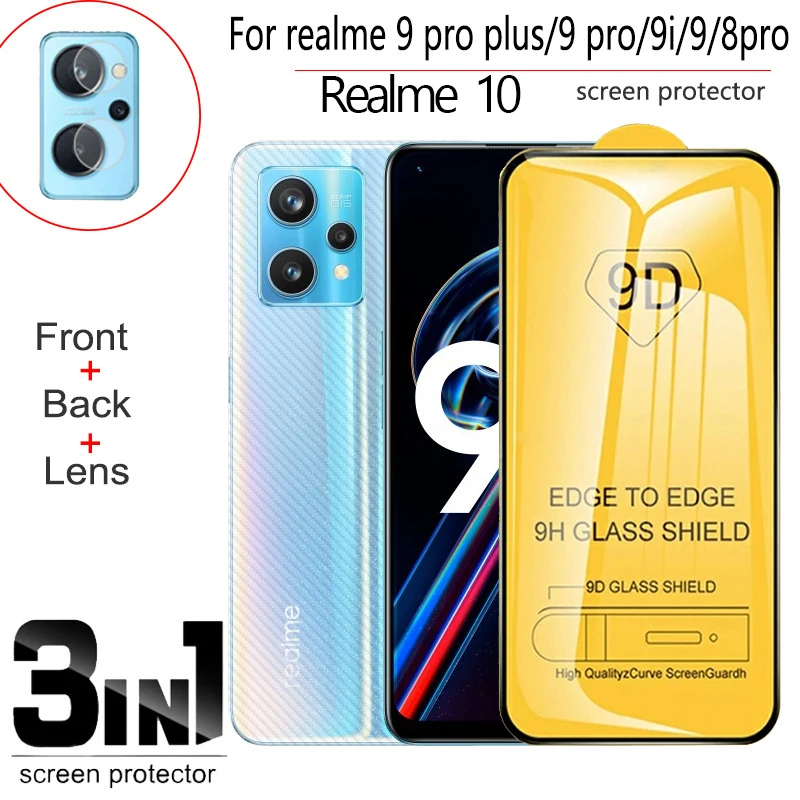 

Realme 10 3in1 Screen Protector For Realme 9 Pro+ Front Back Film + Camera pelicula On Realme 9 pro plus 9i 8i 5G tempered glass Realme9 Pro Plus Realmi Realmy 9Pro glass protector 9 pro plus realme