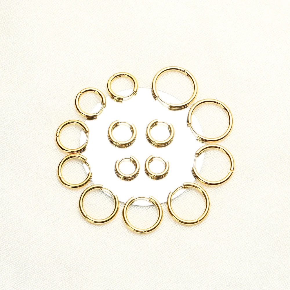 Small Hoop Earrings Women Men Gold Color Stainless Steel Round Circle Mujer Cartiage Piercing aretes acero de inoxidable mujer 5