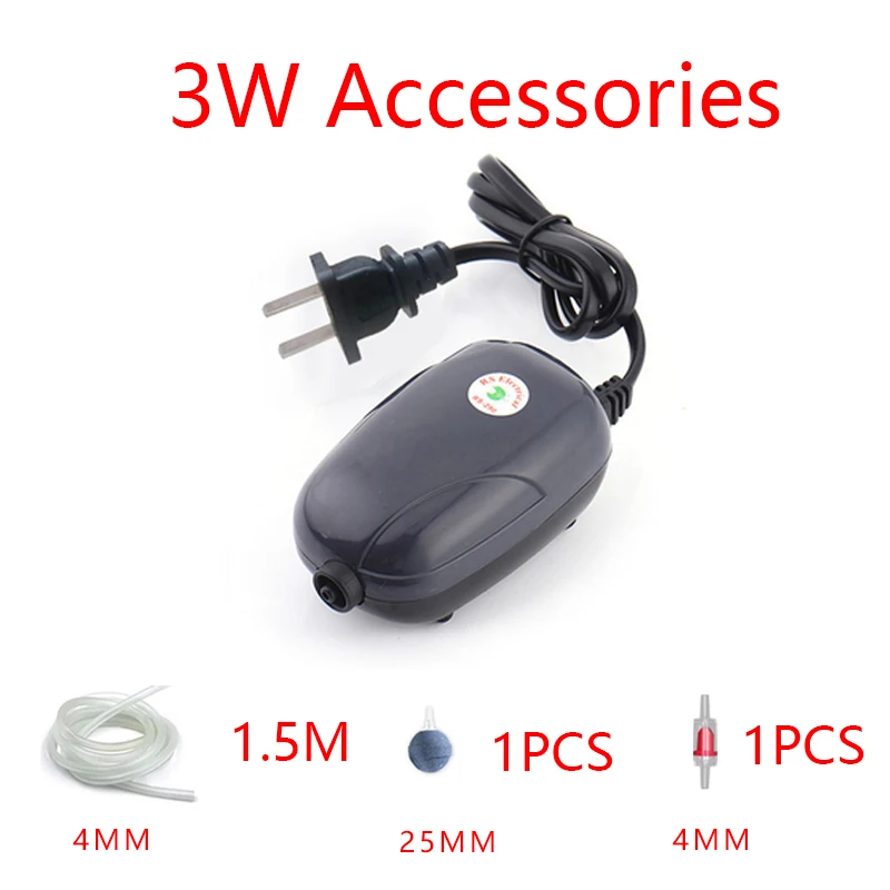 Aquarium Air Pump Fish Tank Mini Silent Compressor Single Double Outlet Oxygen Pumps Aquariums Aquatic Accessories 220V 3W 5W 5