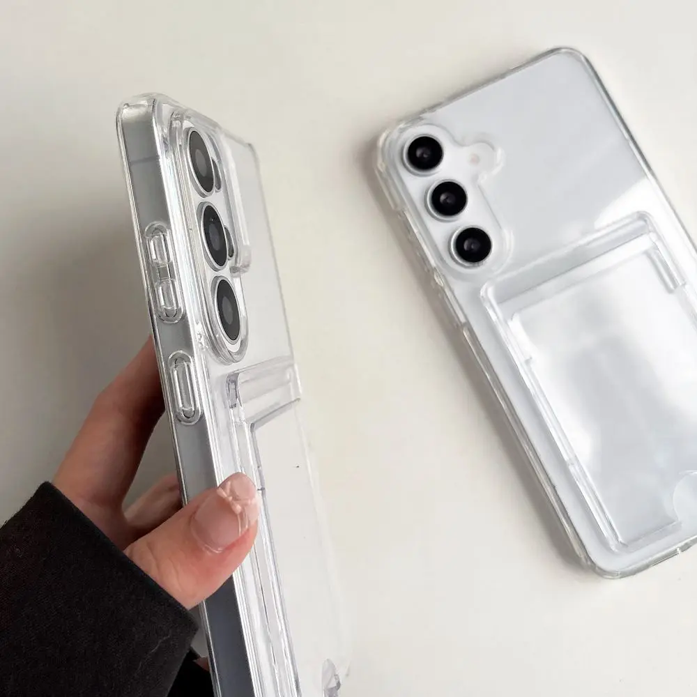 Ultra Clear Shockproof Card Slot Phone Case - Durable Acrylic Cover