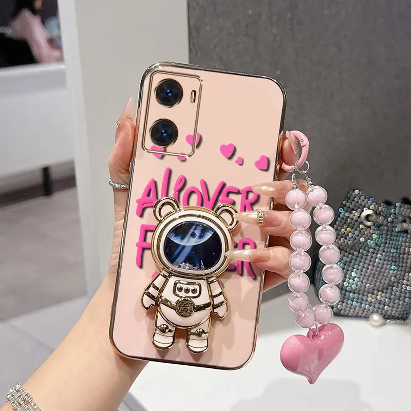 Pink Font Phone Case Set with Bead Lanyard & Stand - 3 Piece Set
