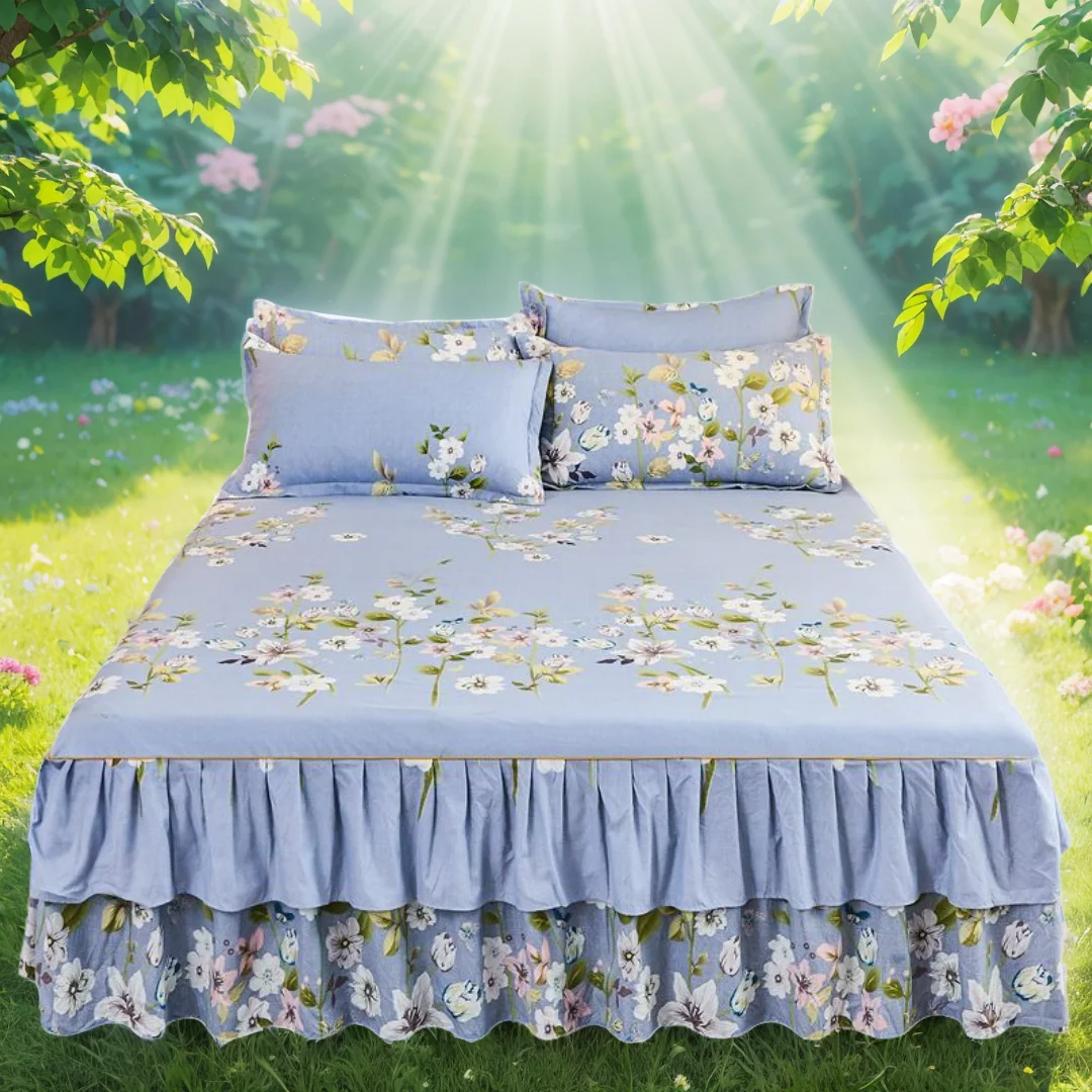 1PieceModernFlowerBedSheetSoftCottonForKingQueenSizeSingle
