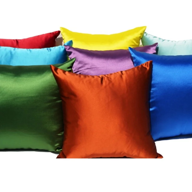 Luxurious Satin Pillow Cover - Smooth Solid Design, Home Decor Accent
