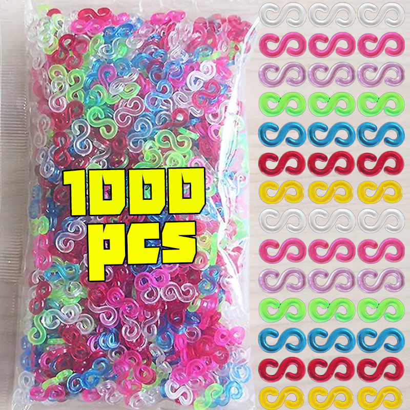 100/100pcs S Clips Rubber Band Lock Hook for Charm Loom Gummies Elastic Bracelet Fefillb Diy Jewelry Making Supplies Accessories