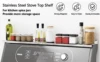 Stainless Steel Shelf for Stove Top, Magnetic Shelf Over the Stove, Spice Rack, Kitchen Organizer Equipped with Nano Tape 2