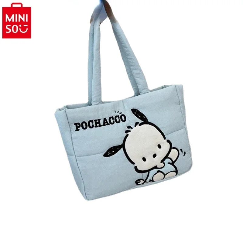 MINISO Sanrio Hello Kitty Kuromi Sweet Printed Women's High Quality Down Material Large Capacity Storage Handbag