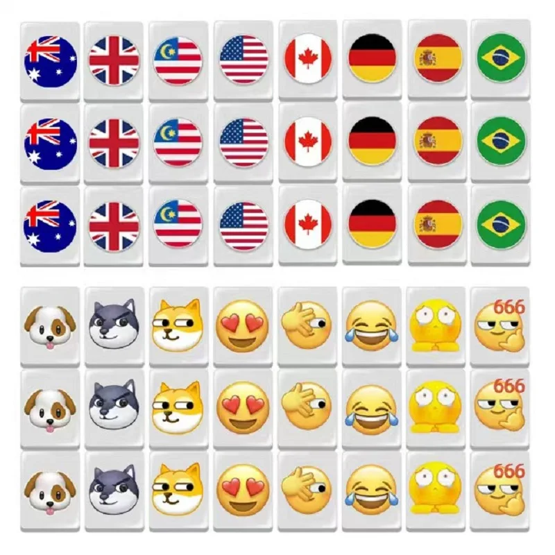 64 Blocks Seaside Escape Mahjong Game Popular Game Double With Pattern Of Flag Play Party Puzzle Toy Fun Gift