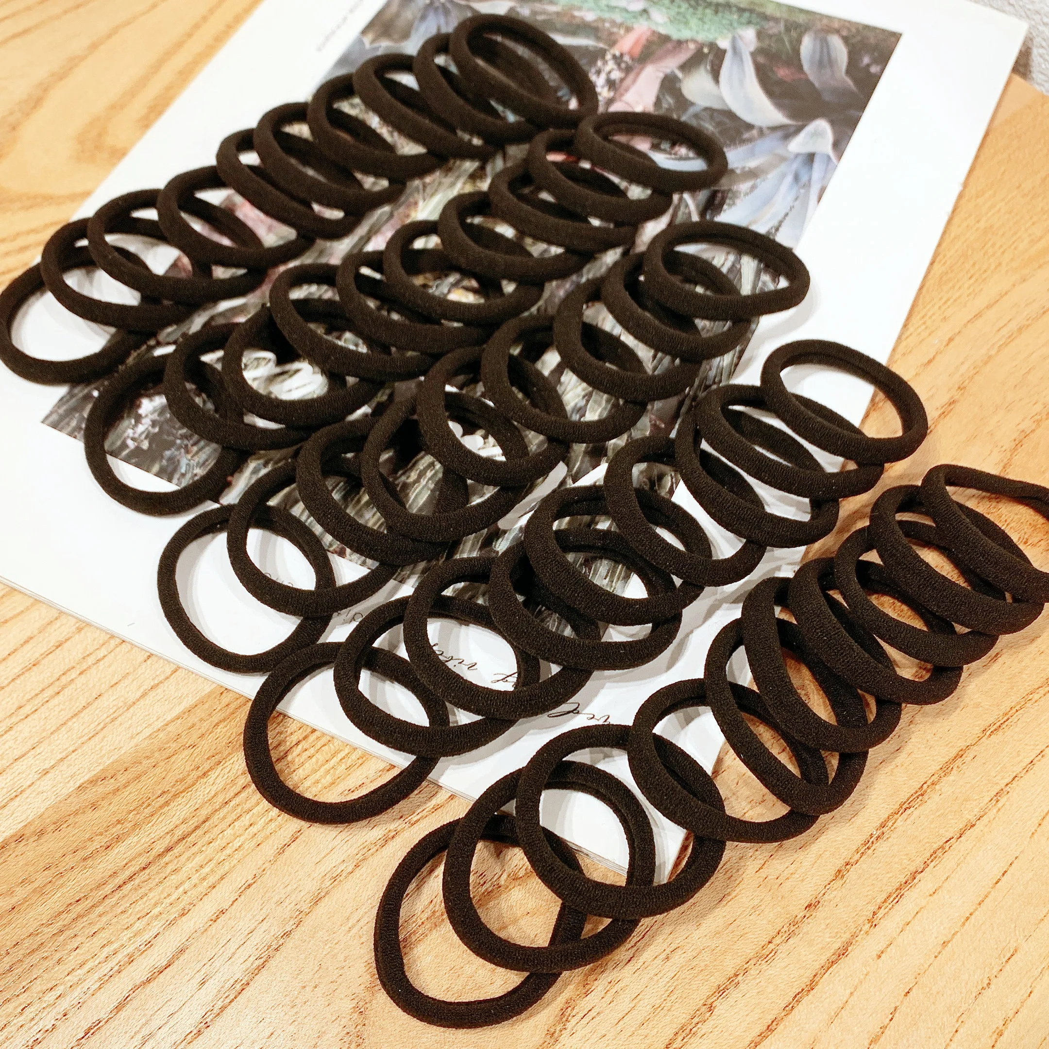 Black Hair Bands 50/100PCS – High Elastic Rubber Hair Ties for Women, Ponytail Holders & Scrunchies Accessories