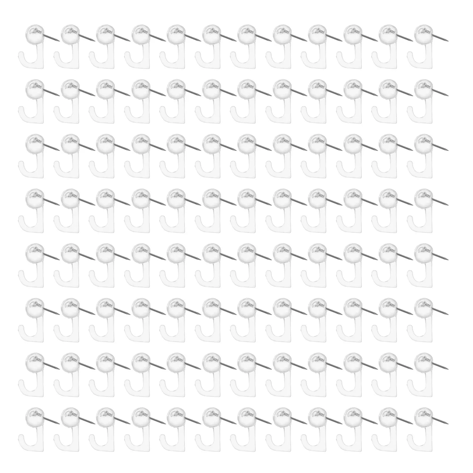 100개 투명 푸시핀 못, 벽걸이 사진, 코르크보드, 게시판, 사무실, 학교 디스플레이용