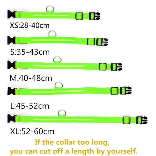 LED 발광 개 목걸이, 충전식 방수 야광 목걸이, 조정 가능한 개 야간 조명 목걸이, 애완견 안전 목걸이 6