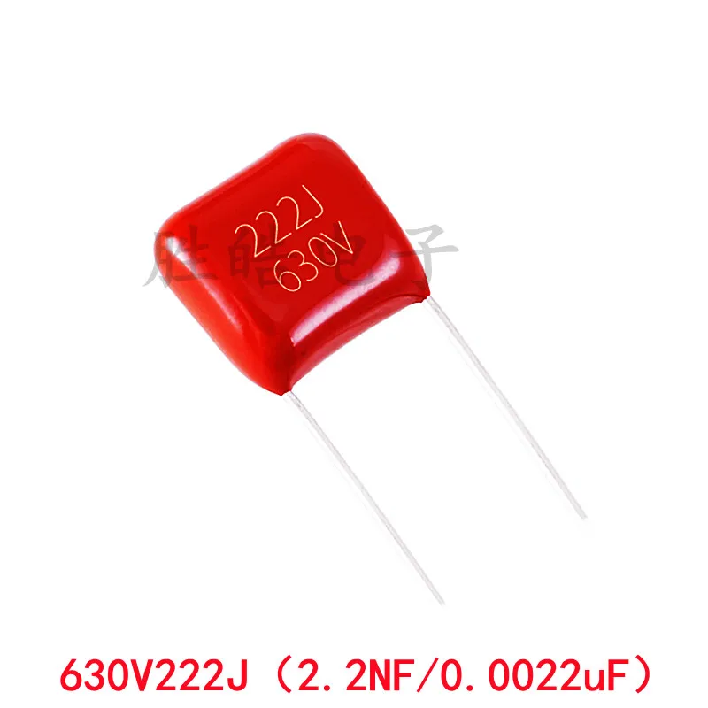 10piece Good Quality CBB High Quality 630V222J 5% 2.2NF Pitch 10MM 630V 222J CBB Polypropylene Film Capacitor DIP NEW