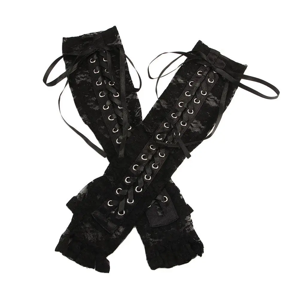 

Fashion Fingerless Sexy Steampunk Hollow Floral Clubwear Cosplay Costumes Accessories Lace Mittens Wedding Party Gloves