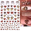 3D Sexy Lips Nail Stickers Leopard Print Love Heart Letter Pink Rose Red Lips Valentines Manicure DIY Romantic Nail Decoration 3