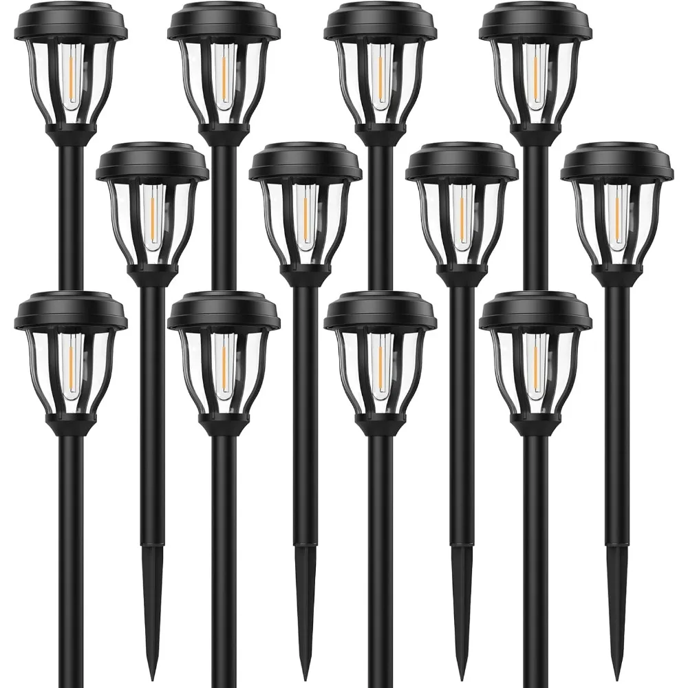 12 Pack Solar Lights Outdoor, Solar Pathway Lights Auto On/Off Waterproof Garden Landscape Lighting for Path, Yard 2