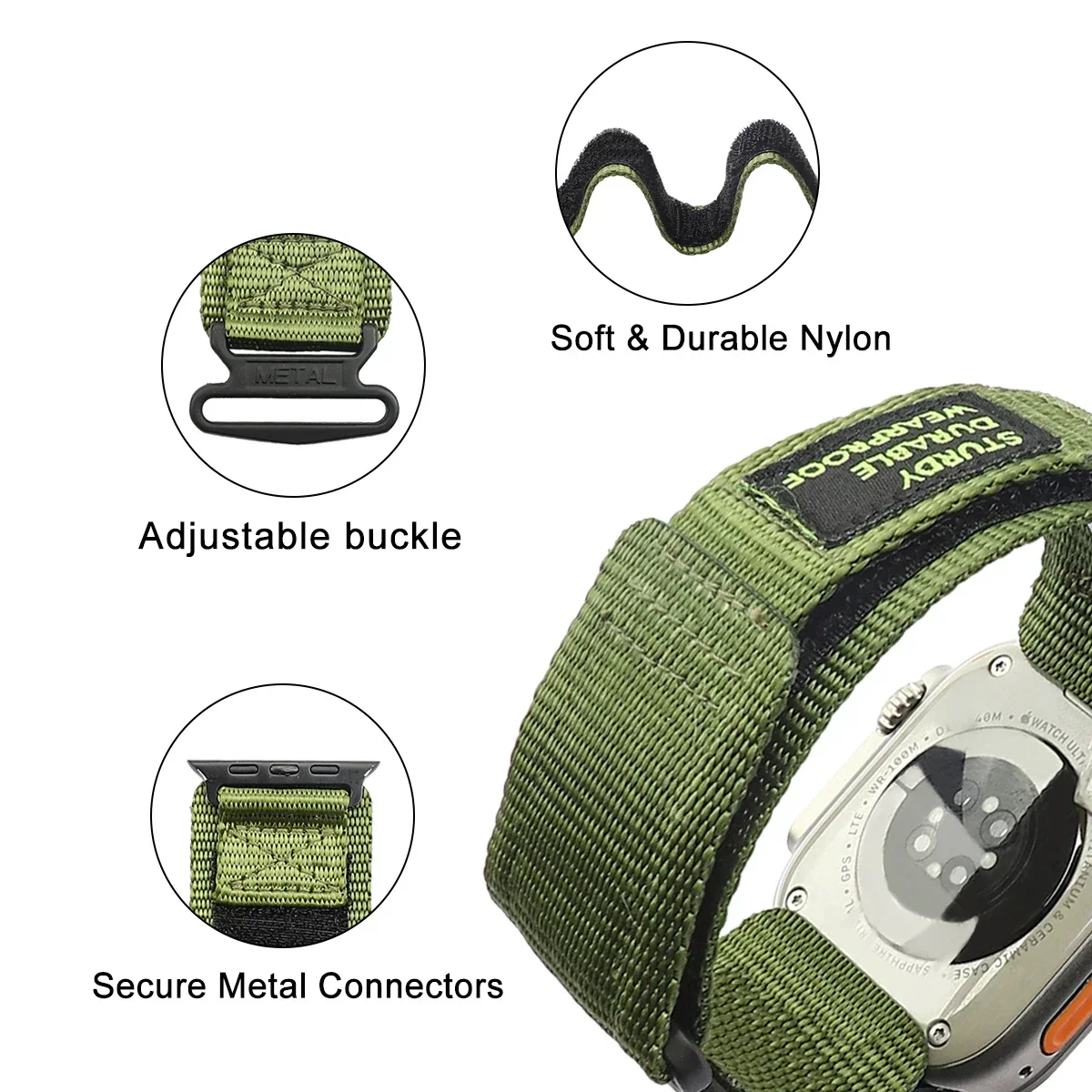 Sport-Nylonarmband für Apple Watch Band Ultra 3/2 49 mm 46 mm 42 mm 45 mm 44 mm 41 mm 40 mm Armband für Iwatch Serie 11 10 9 8 7 6 SE – Detail 32