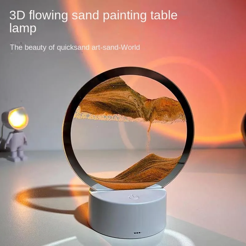 

Small Night Light Starry Sky Quicksand Painting Hourglass Decoration Decompression Atmosphere USB Charging Touch 3D Desk Lamp