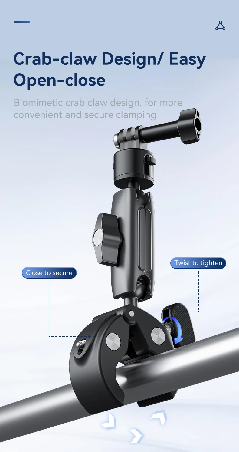 Cycling Motorcycle Clip Quick Release Magic Arm 360° Aluminum Alloy Super Clamp