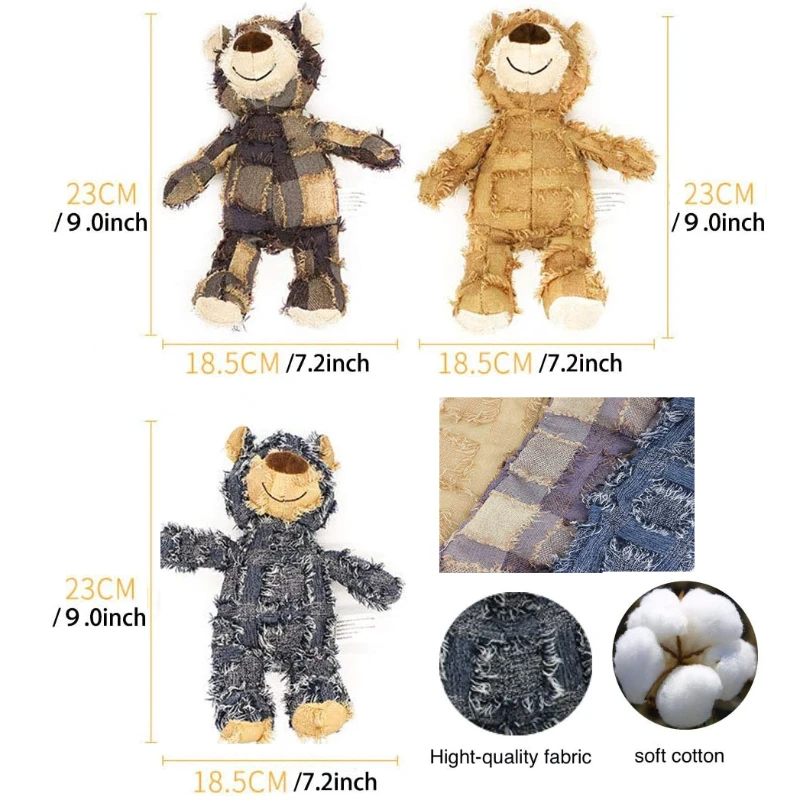 Interactive Teddy Bear Soundmaking Plush Toy for Dogs - Teeth Cleaning & Anti-Bite Plaything for Pets