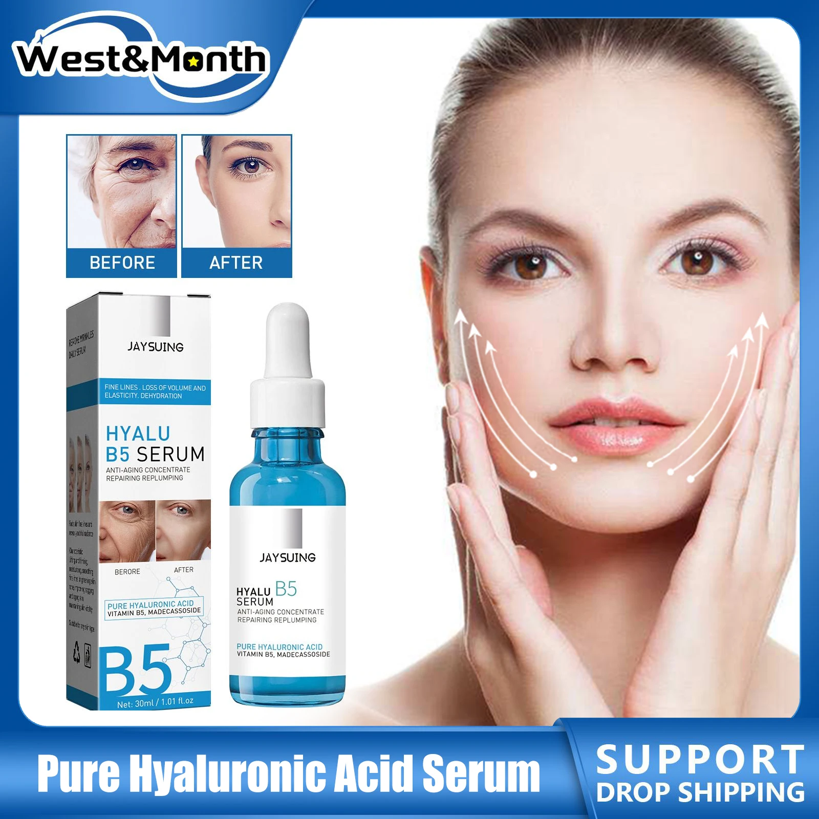 PureHyaluronicAcidSerumForFaceAntiWrinkleFirmingLiftingFine