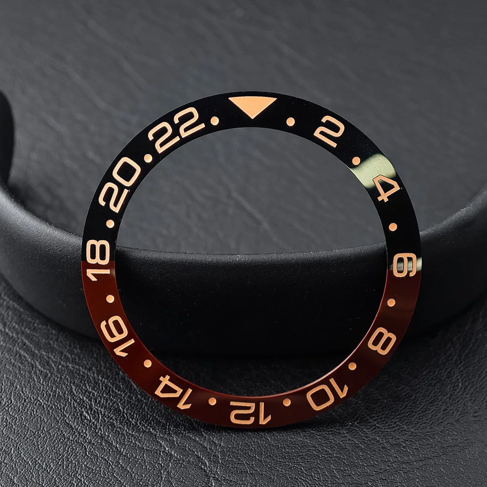 Men's Watch Replacement Bezel Insert with Tilted Ceramic and Carbon Fiber Texture