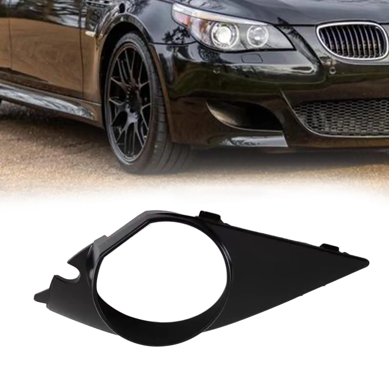 

Front Bumper Fog Light Cover Auto Accessory Black Easy Installation Replacement
