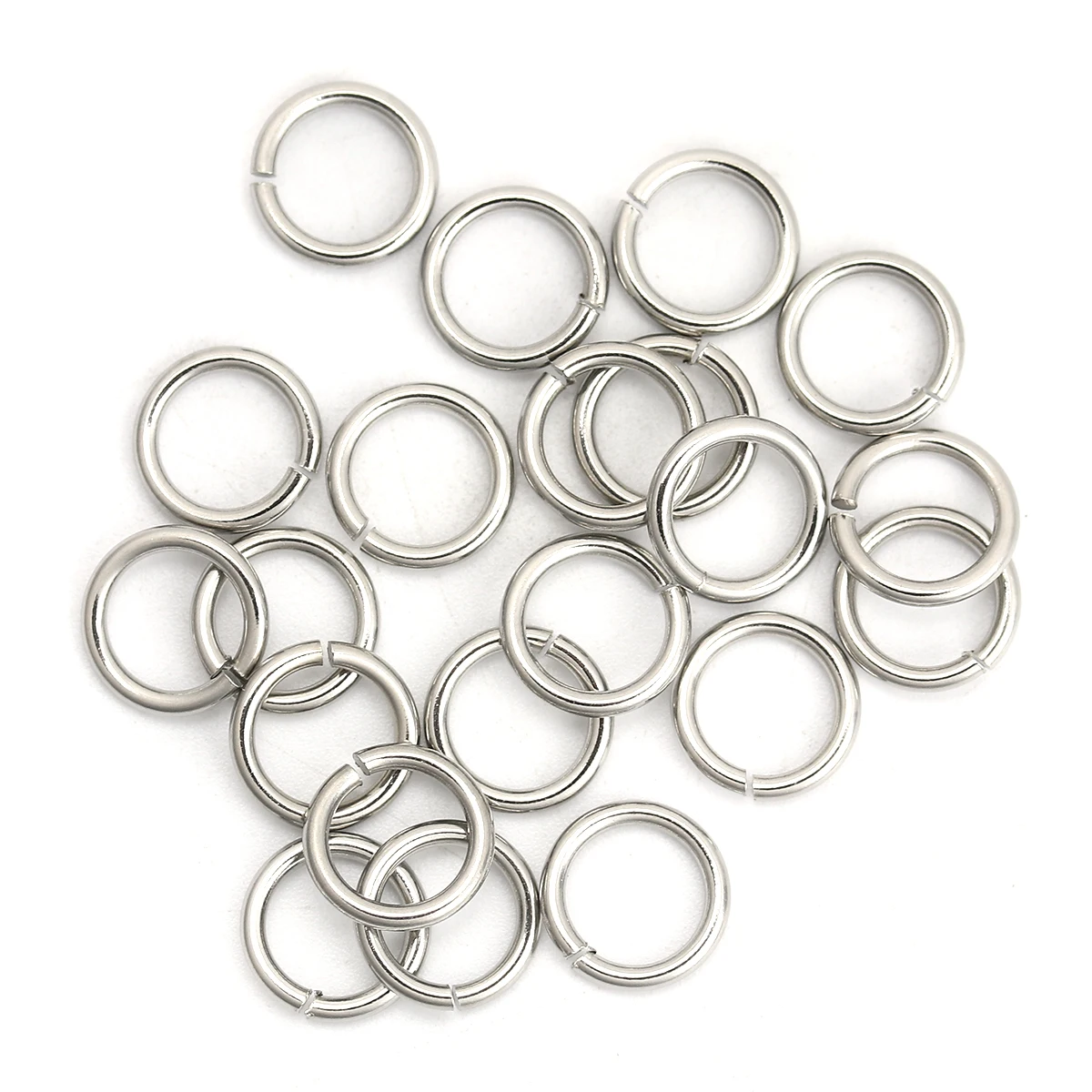 

100PCs Stainless Steel Open Single Loops Jump Rings & Split Ring For Jewelry Making Metal Diy Jewelry Findings 8mm Dia.