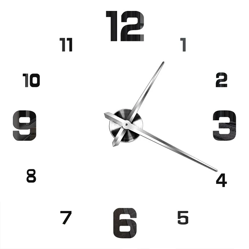 3D Wall Clocks DIY Acrylic Mirror Sticker for Home Decor Living Room Large Digital Needle Hanging Watches Modern Design Clock