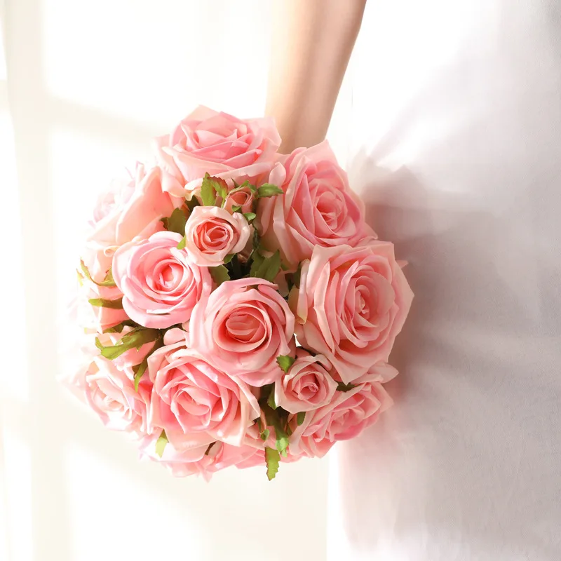 

Увлажняющая роза на ощупь, искусственные цветы, искусственный цветок для невесты, букет на 6 голов, настоящая на ощупь Роза, цветочное оформление для дома
